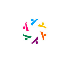 COLORFUL PEOPLE TOGETHER, UNION, PEOPLE TEAM, TEAMWORK VECTOR ILLUSTRATION