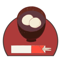 おぼんに乗ったおしるこ