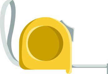 yellow tape measure clipart with flat and modern style