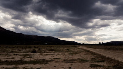 Clouds over dry valley