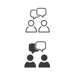 Dialogue between two people, dialogue balloons, vector.