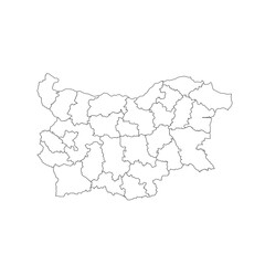 Bulgaria outline map isolated on white background vector