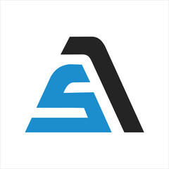 Obraz premium creative simple logo design initial AS