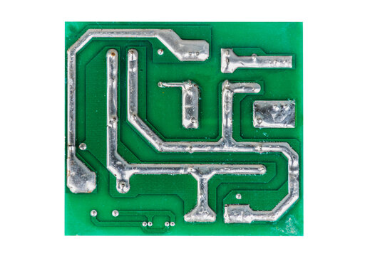 Small printed circuit board isolated on white background with Clipping path