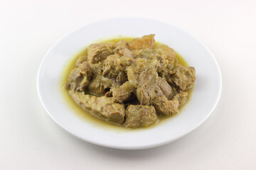 tipico plato de cerdo a la miel, typical spanish dish of honey pork