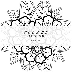 mehndi flower decorative ornament in ethnic oriental style. doodle ornament. outline hand draw.