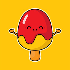 cute ice cream cartoon illustration
