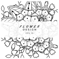 mehndi flower decorative ornament in ethnic oriental style. doodle ornament. outline hand draw.