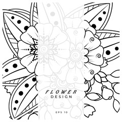 mehndi flower decorative ornament in ethnic oriental style. doodle ornament. outline hand draw.