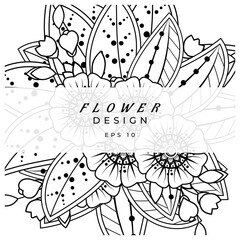mehndi flower decorative ornament in ethnic oriental style. doodle ornament. outline hand draw.