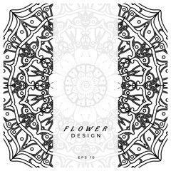 mehndi flower decorative ornament in ethnic oriental style. doodle ornament. outline hand draw.