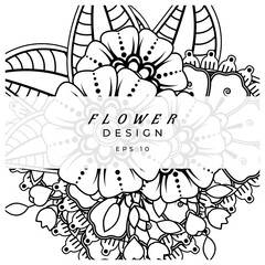 mehndi flower decorative ornament in ethnic oriental style. doodle ornament. outline hand draw.