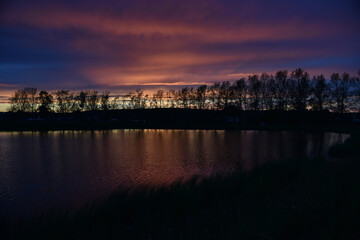 sunset over the river