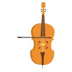 Cello. Musical instrument. Bass instrument. Used as a solo, ensemble and orchestral instrument. Vector. Graphic drawing.