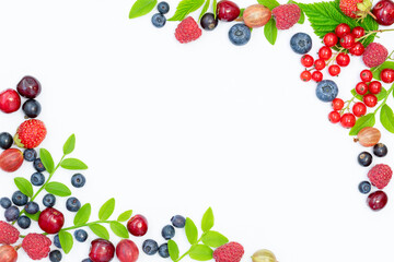 Summer background of different berries