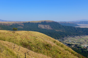 View from Milk Road at Aso mountains