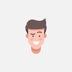 Flat design man character head vector illustration