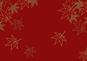 和風のもみじの背景イラスト（秋のイメージのバナー素材）