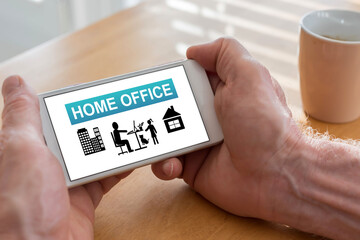 Home office concept on a smartphone