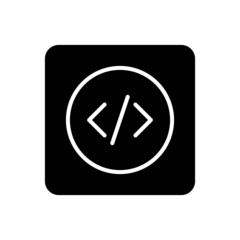 Coding icon vector filled square style