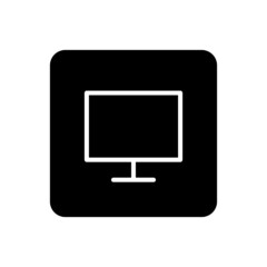 Monitor icon vector filled square style