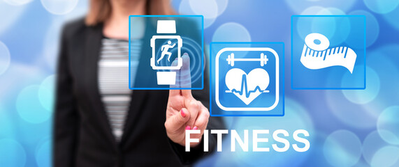 Woman touching a fitness concept