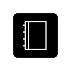 Notebook icon vector filled square style