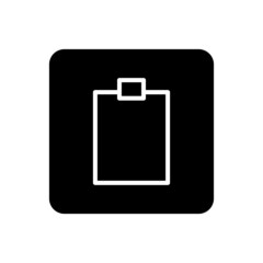 Clipboard icon vector filled square style