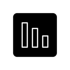Loss bar chart icon vector filled square style