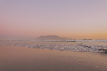 Young woman enjoying view of Table Mountain, Cape Town