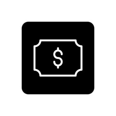 Money icon vector filled square style