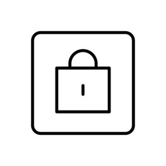 Padlock icon vector line square style
