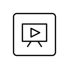 Video presentation icon vector line square style