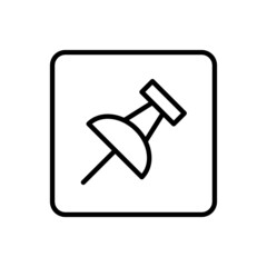Push pin icon vector line square style