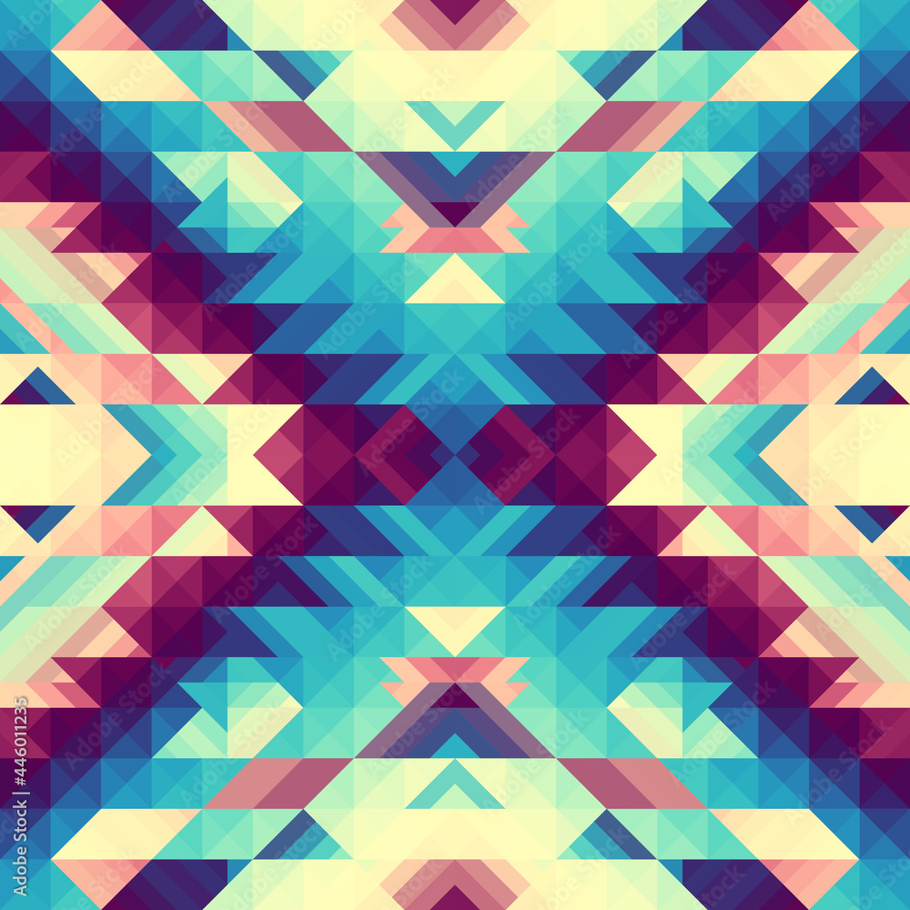 Fototapete Seamless vector pattern background of a triangles.