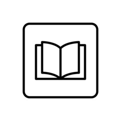 Open book icon vector line square style