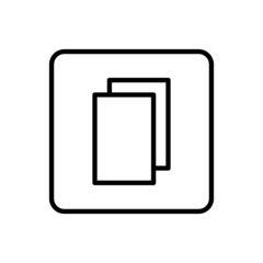 Copy icon vector line square style