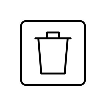 Trash icon vector line square style