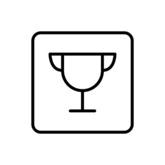 Trophy icon vector line square style