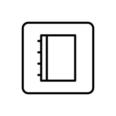 Notebook icon vector line square style