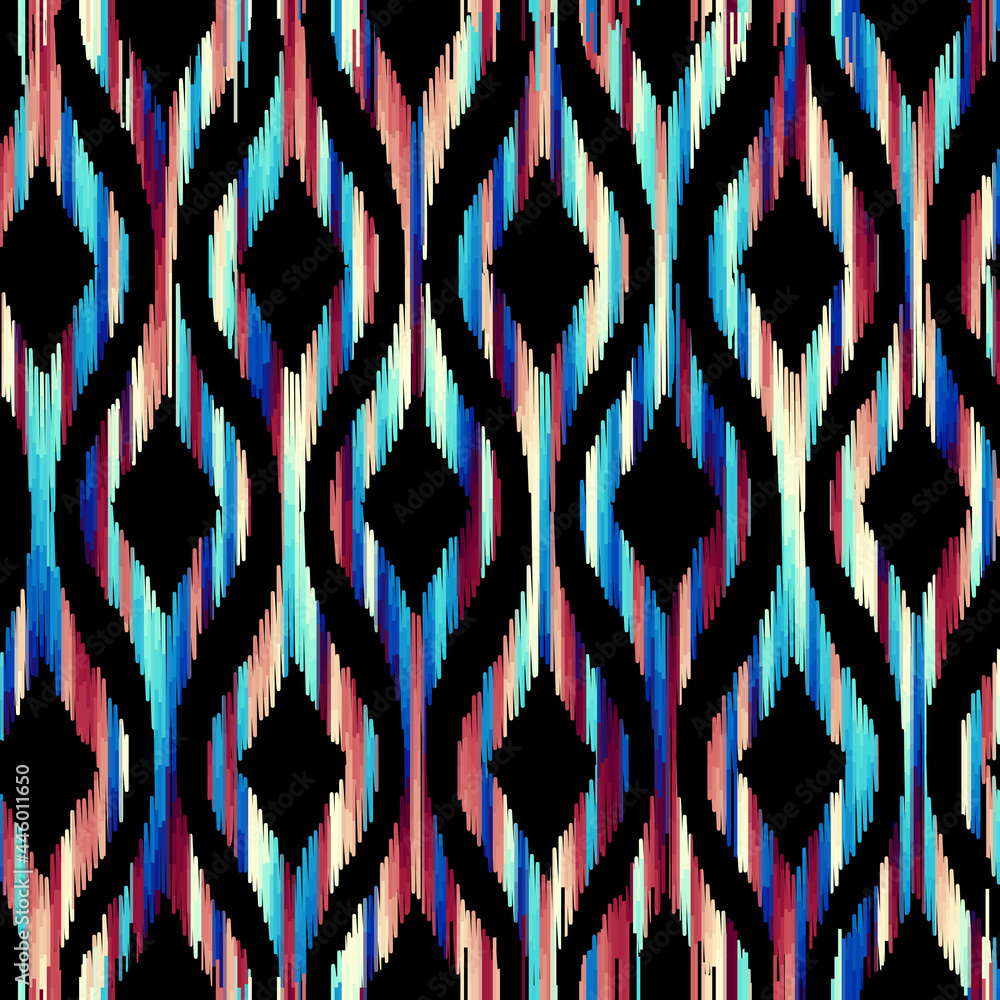 Poster seamless vector square pattern. abstract tribal ikat style.