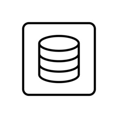 Database icon vector line square style