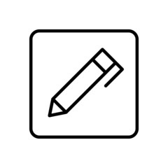 Pen icon vector line square style