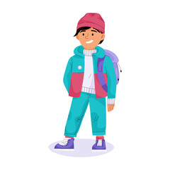 Stylish children concept. Child in casual outfit