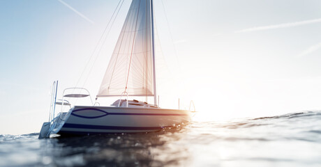 Sailing yacht on the ocean