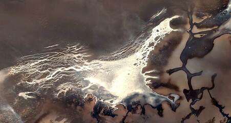 abstract photography of the deserts of Africa from the air. aerial view of desert landscapes, 