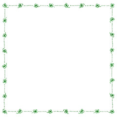 クローバーのフレーム　手書き風　正方形