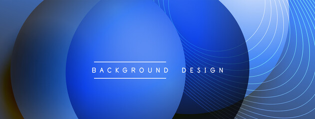 Gradient circles with shadows. Vector techno abstract background. Modern overlapping forms wallpaper background, design template