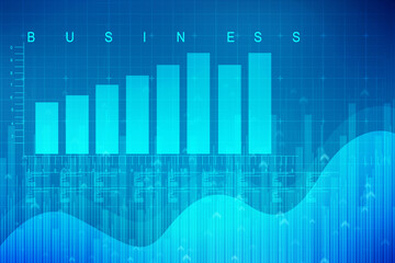 2d rendering Stock market online business concept. business Graph 