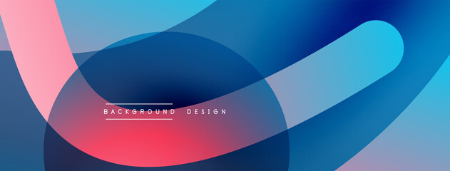 Abstract overlapping lines and circles geometric background with gradient colors